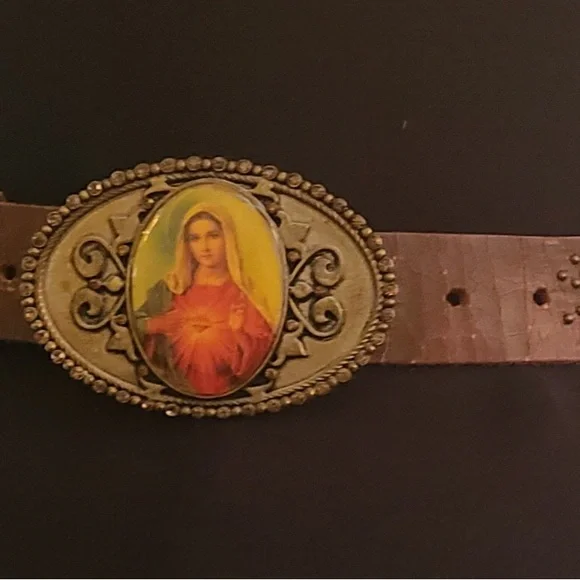 Vintage Leather Studded Belt & Ornate Rhinestone~Immaculate  display picture 1